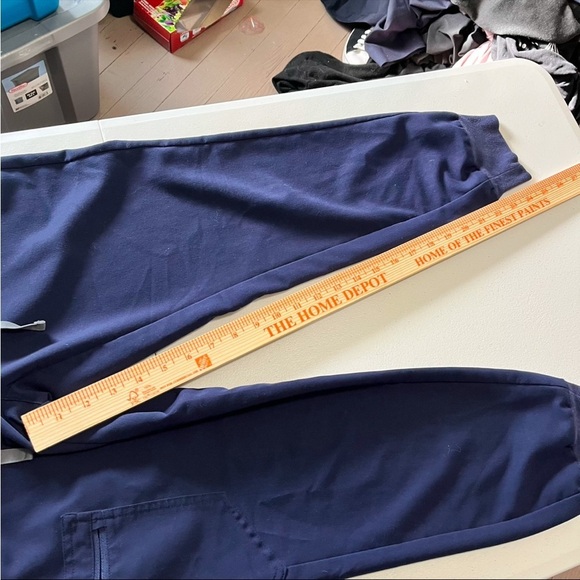 Figs Zamora Scrub Pants Jogger Dark Blue Navy Gray Ties Small W2 - Picture 3 of 7